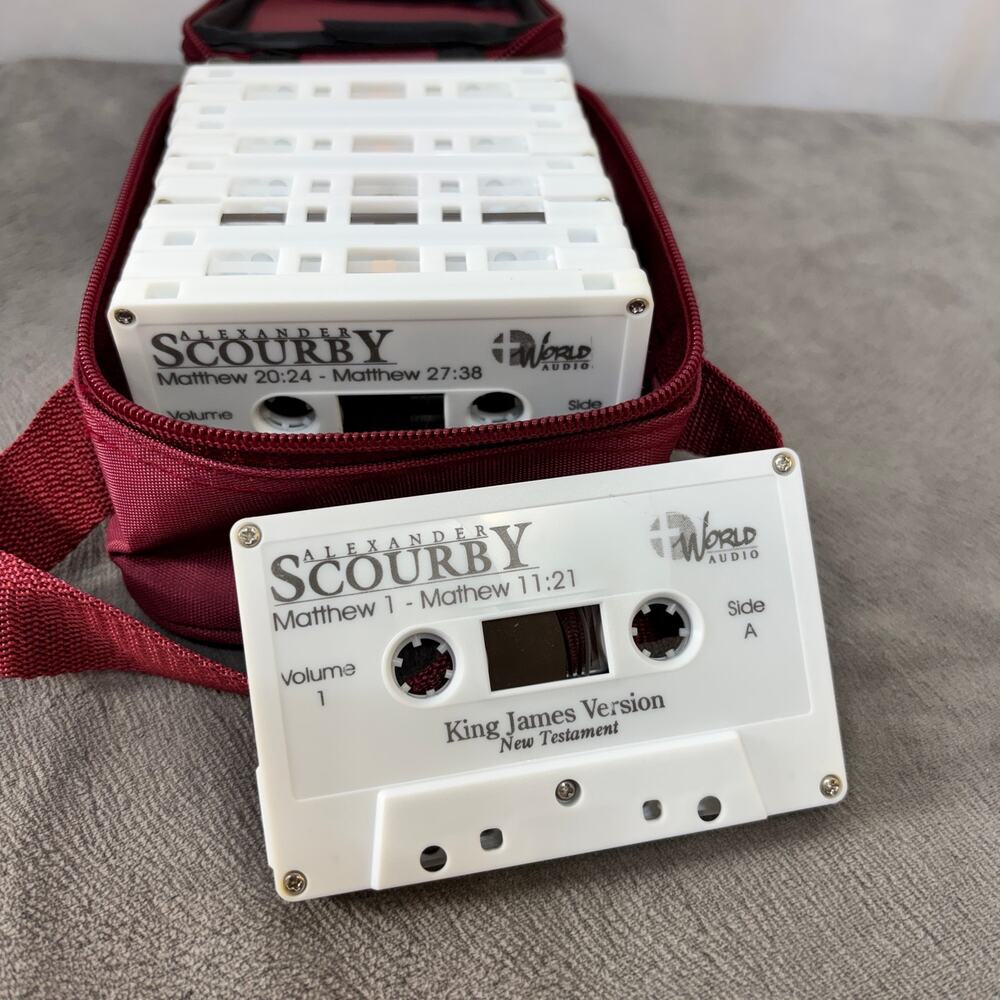 Bible Cassette Tapes Alexander Scourby 1994 KJV New Testament World Audio 12 Pcs
